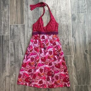 Athleta Red and Pink Patterned Dress